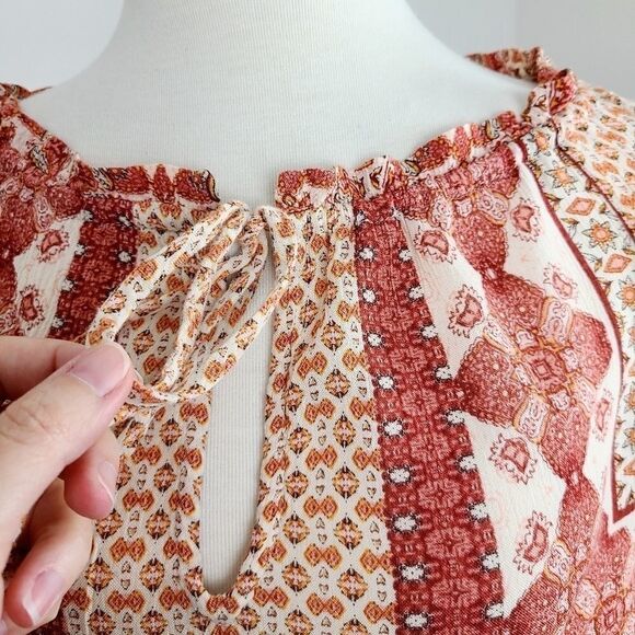 PATRONS of Peace Boho Sleeveless Ruffle Hem Top XS - Picture 6 of 16